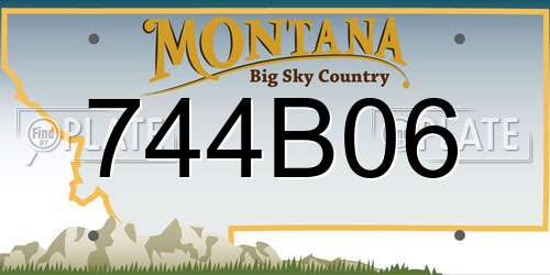 744B06 Montana License Plate