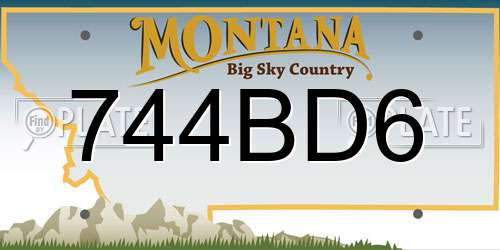 744BD6 Montana License Plate