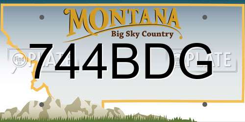 744BDG Montana License Plate