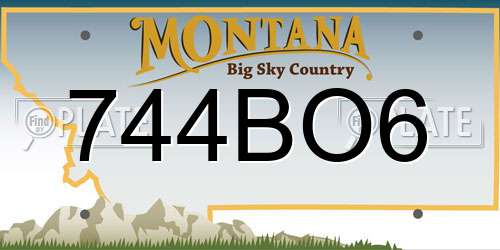 744BO6 Montana License Plate