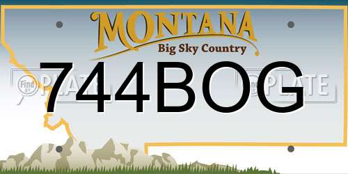 744BOG Montana License Plate