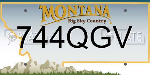 744QGV Montana License Plate