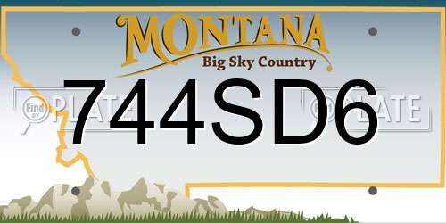 744SD6 Montana License Plate
