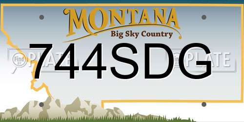 744SDG Montana License Plate