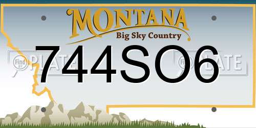 744SO6 Montana License Plate