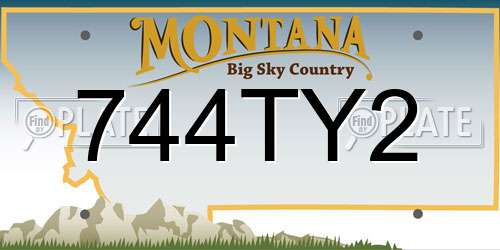 744TY2 Montana License Plate