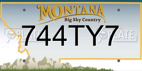 744TY7 Montana License Plate