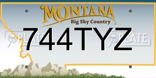 744TYZ Montana License Plate