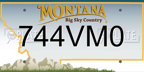 744VM0 Montana License Plate