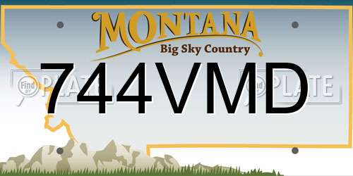 744VMD Montana License Plate