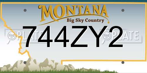 744ZY2 Montana License Plate
