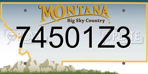 74501Z3 Montana License Plate