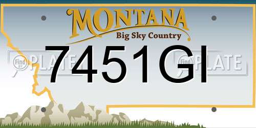 7451GI Montana License Plate
