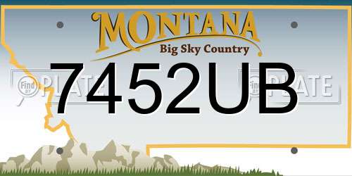 7452UB Montana License Plate