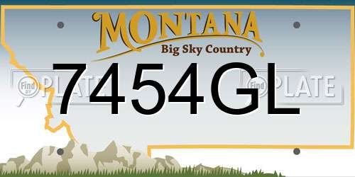 7454GL Montana License Plate