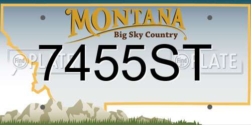 7455ST Montana License Plate