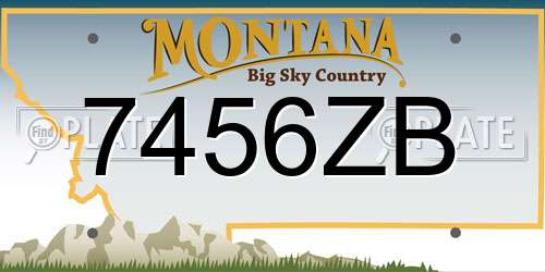 7456ZB Montana License Plate