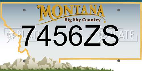 7456ZS Montana License Plate