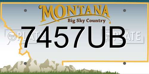 7457UB Montana License Plate