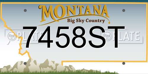 7458ST Montana License Plate