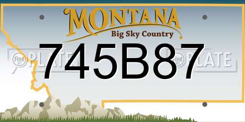 745B87 Montana License Plate