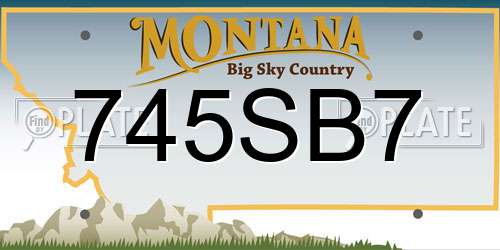 745SB7 Montana License Plate