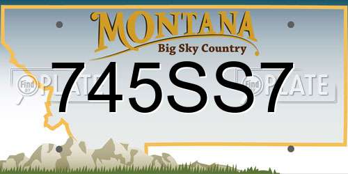 745SS7 Montana License Plate