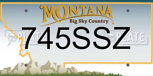 745SSZ Montana License Plate