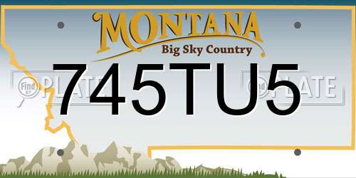 745TU5 Montana License Plate