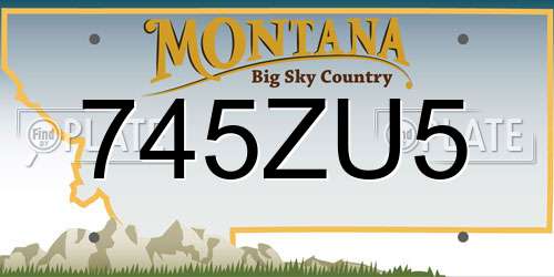 745ZU5 Montana License Plate