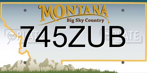 745ZUB Montana License Plate