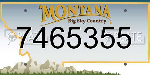 7465355 Montana License Plate