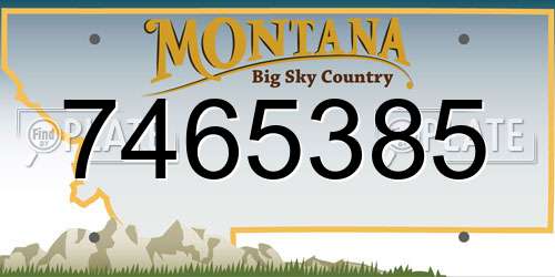 7465385 Montana License Plate