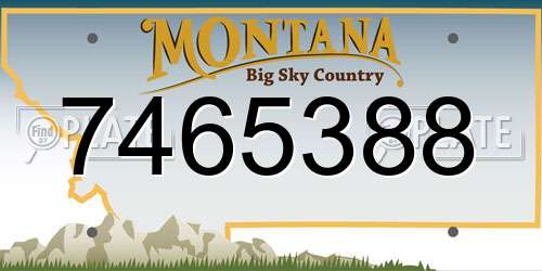 7465388 Montana License Plate