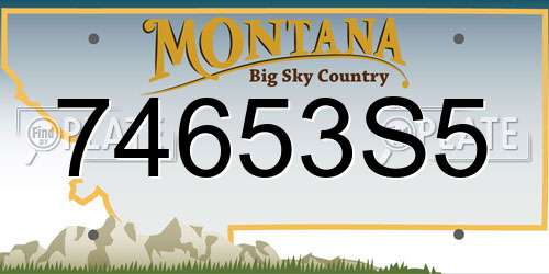 74653S5 Montana License Plate
