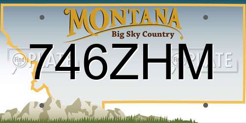 746ZHM Montana License Plate