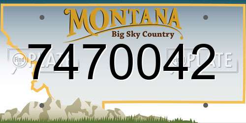7470042 Montana License Plate