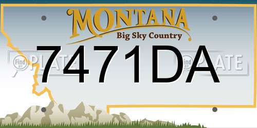 7471DA Montana License Plate