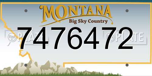 7476472 Montana License Plate