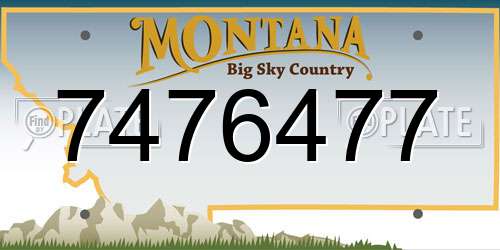 7476477 Montana License Plate