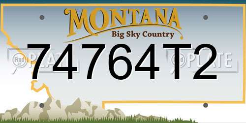 74764T2 Montana License Plate