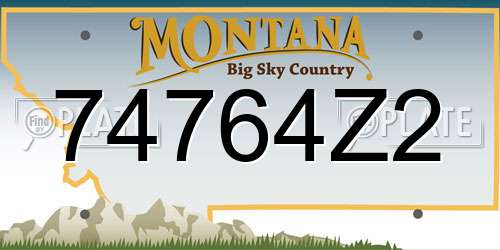 74764Z2 Montana License Plate