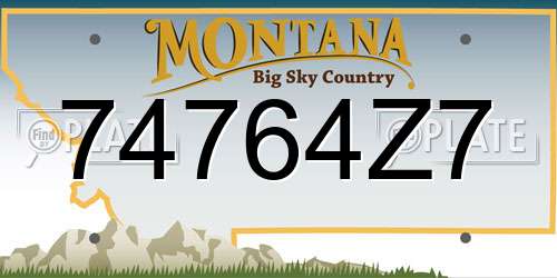 74764Z7 Montana License Plate