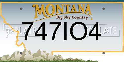 747IO4 Montana License Plate