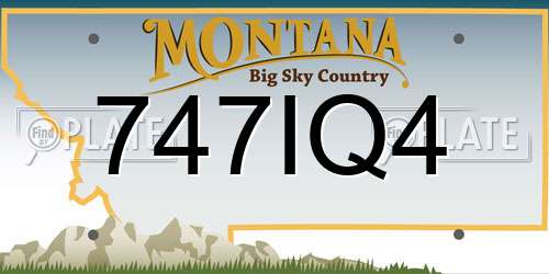 747IQ4 Montana License Plate