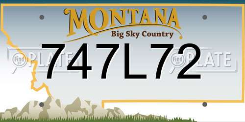 747L72 Montana License Plate