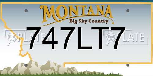 747LT7 Montana License Plate