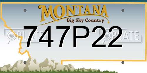 747P22 Montana License Plate