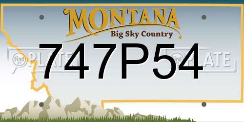747P54 Montana License Plate