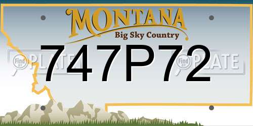 747P72 Montana License Plate